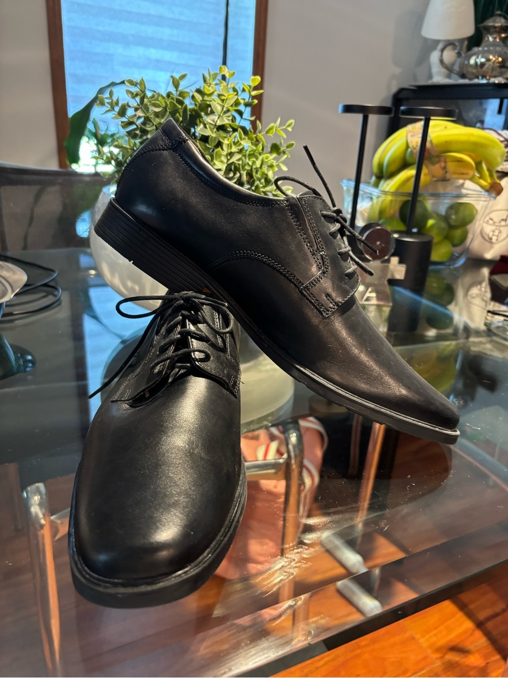 Classic Black Men's Leather Dress Shoes - Lace-Up Oxford